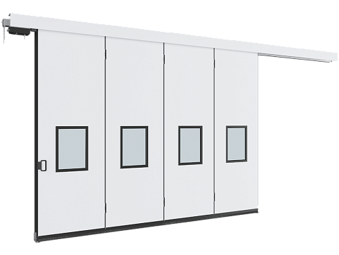 Автоматические откатные ворота DoorHanсерии isg-lg цвет белый ral 9003 4000 х 3000 мм