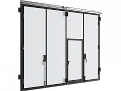 Автоматические промышленные складные ворота DoorHanсерии ifg цвет белый ral 9003 5000х4000мм