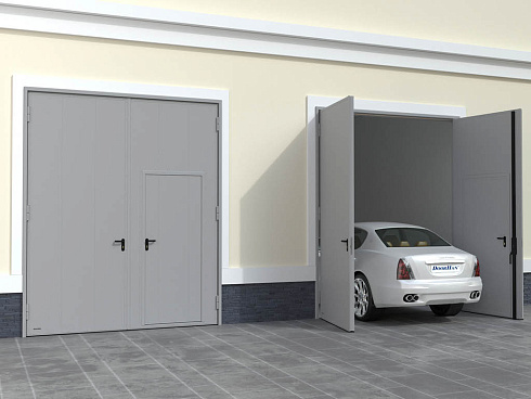 Автоматические распашные ворота DoorHan серии vrgmv01 цвет серый ral 7004 3000х3000мм