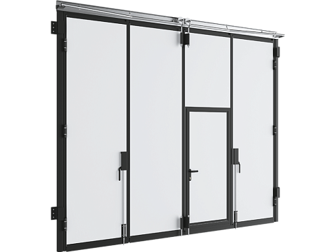 Автоматические промышленные складные ворота DoorHanсерии ifg цвет белый ral 9003 4000х3000мм