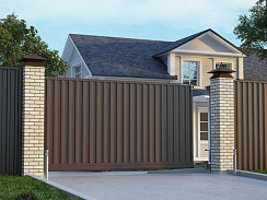 Откатные уличные ворота с Т-профилем серии tprofilesld