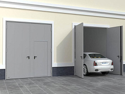 Автоматические распашные ворота DoorHan серии vrgmv01 цвет серый ral 7004 3000х3000мм