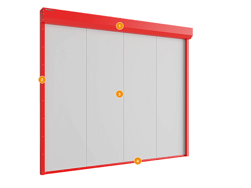 Конструкция Шторы противопожарные DoorHan с пределом огнестойкости ei60 размер 2000х4200 мм