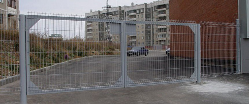 Распашные ворота 3d DoorHan цвет серый ral 7004 3000x1700 мм