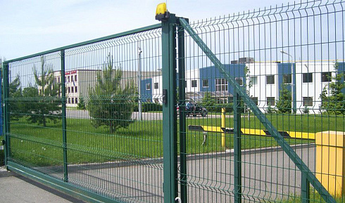 Откатные ворота 3d DoorHan цвет зеленый ral 6004 5000x1900 мм