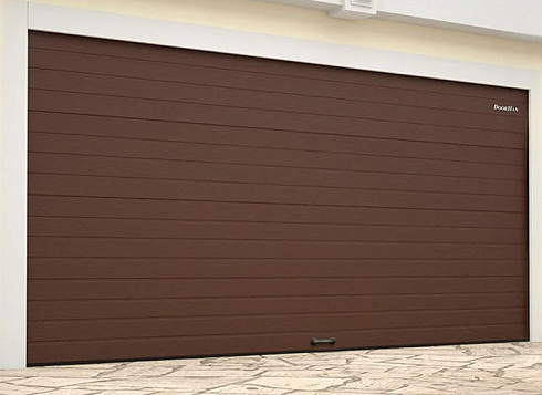 Секционные ворота DoorHan коричневого цвета