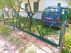 Откатные ворота 3d DoorHan цвет зеленый ral 6005 3600x1500 мм