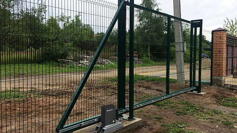 Откатные ворота 3d DoorHan цвет зеленый ral 6009 3500x1600 мм