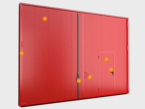 Конструкция Автоматические противопожарные распашные ворота DoorHan 2000х2000мм