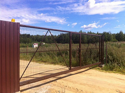 Откатные ворота 3d DoorHan цвет коричневый ral 8017 4500x1600 мм