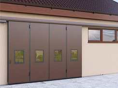 Автоматические откатные ворота DoorHanсерии isg-lg цвет коричневый ral 8014 3000 х 2500 мм