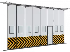 Автоматические промышленные складные ворота DoorHanсерии ifg-lg цвет белый ral 9003 3500х2000мм