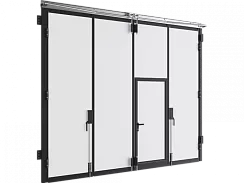 Автоматические промышленные складные ворота DoorHanсерии ifg цвет белый ral 9003 3500х2000мм